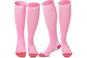 CAMBIVO Compression Socks for Women & Men 2 Pairs, Flight Socks Compression Stockings Running Socks for Calf & Ankle Support, Sports, Flying, Maternity Pregnancy, Nurses, Travel