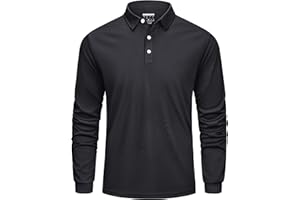 Cavva Poloshirt Herren Langarm Golf Polo Shirt Atmungsaktives Schnelltrocknend Funktionsshirt Langarm Sportshirt Tennis Shirt