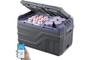 VEVOR Réfrigérateur Portable à Compression 25 L, Mini Frigo de Voiture Double Zone, -20 °C à 20 °C Température Réglable, Glacière 12/24 V CC et 100-240 V CA, pour Camion Bateau Maison Camping