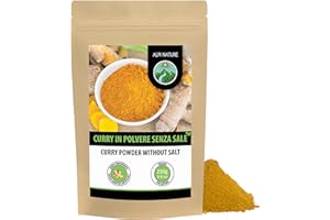 Alpi Nature Curry in Polvere Delicato 250g, Senza Sale, Curry Indiano, Spezie Indiana per Cucina