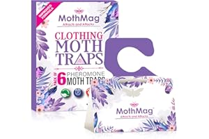MothMag Moth Traps for Clothes, Closets, Fabrics, and Carpets, Clothes Moth Traps, Closet Moth Traps,Clothing Moth Pheromone Traps, Mothballs Alternative, How to Get Rid of Moths in House