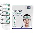 CARE VIEW N95 CV 350 (Pack of 5), Full Coverage Anti Splash Face Shield Mask with Face Protective Visor for Eye and Head Protection, Transparent, Reusable, Anti Scratch & Anti Smog Shields