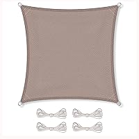 CelinaSun Sonnensegel inkl Befestigungsseile HDPE wetterbeständig atmungsaktiv Quadrat 2 x 2 m Taupe
