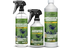 BIO-CHEM CLEANTEC bio-chem - Basic Set de 3 Productos de Limpieza para caravanas - Limpiador de caravanas 1L - Limpiador de Ventanas y Parabrisas de plexiglás 750mL - Limpiador de Manchas de Lluvia 500mL