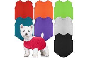 SYHOOD 8 Pieces Dog Shirts Pet Puppy Blank Clothes Summer Soft Dog T-Shirt Breathable Dog Plain Shirts Cotton Puppy Clothes Outfit for Most Dogs Cats Puppy Pet (M)
