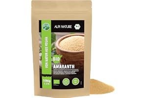 Ekologisk amarant, amarant från kontrollerad ekologisk odling, glutenfri, laktosfri, laboratorietestad, vegan, 100% naturlig utan tillsatser, topping för müsli och frukostgröt (1 KG)