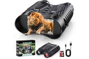 ‎TKWSER TKWSER Nachtsichtgerät – 4 K 8X digitaler Zoom 2600 mAh wiederaufladbares,300M Nachtsichtfeld, 3,2 Zoll LCD und 7 Stufen IR-Helligkeit Nachtsicht Fernglas, für Jagd Camping Wandern