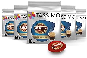 Tassimo Cápsulas Marcilla Café Descafeinado | 80 Cápsulas Compatibles con Cafetera Tassimo - 5PACK - Amazon Exclusive