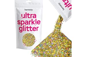Hemway or Mix Holographic Glitter Chunky Multi Purpose poudre poussière Arts & Crafts Verre à vin Décoration Mariages Fleurs cosmétiques Visage Ongles Corps des yeux - 100 g