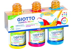 Giotto – färdig gouache, gul, cyan, röd färg, 3 x 250 ml, 542400