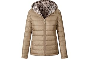 vibes Ladies Jackets Women Reversible Winter Down jacket Lightweight Packable Jackets for Women Zipper Hooded Jacket with Pockets Women Windproof Waterproof Jacket Coat Ladies UK Size S M L XL