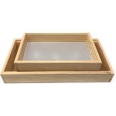 Space Home - Sieve - Sieve with Drawer - Flour Sieve - Screener with Drawer - Wood