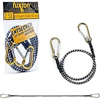 fuxton 2er Set Spanngummi mit Karabiner 80cm schwarz (Gepäckspanner, Expander mit Karabinerhaken, Gummiband) für Gepäck…