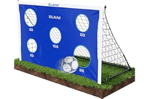 ‎ELANI ELANI Fußballtor - wetterfest, sicher & rostfrei - 240x150cm - überall mitnehmbar & einfach aufzubauen - Fussballtor Kinder Outdoor, Fußballtor Kinder, Fussballtore für Garten Gross, Fußball Tor