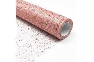 GEERDAN Rouleau de Tulle 30CM x 10Yards, Tulle Pailleté, Rouleau de Tulle Mariage, Adapté pour Faire des Décorations, Des Emballages Cadeaux, Des Vêtements, Fête de Mariage Décoration, Artisanat (Or Rose)