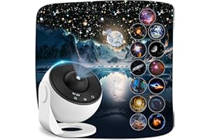 13 in 1 Planetarium Star Projector, Mexllex Realistic Galaxy Light Projector with 12 Planet Discs, Starry Sky Night Light Projector Lamp, Moon Night Light for Kids Adults Ceiling Bedroom Living Room
