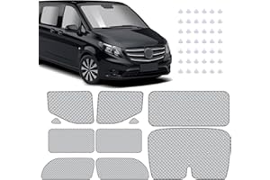 MaxEarn Set di 10 tende termiche interne per Vito II W639/Viano LWB L2 2003-2014, kit di parasole, copertura per schermo anteriore, tenda solare estiva UV e copertura isolante invernale per camper