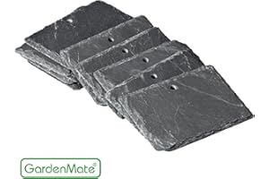 GardenMate® 10er Set Schilder aus Schiefer 10x7cm - Stil naturell