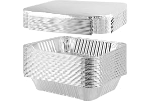 HEIYUET 25 stycken 3 500 ml aluminiumskålar med lock stor, 32 x 26 x 6 cm aluminium grillskålar aluminiumfolie skålar, aluminiumdroppskålar aluminiumbehållare för bakning, picknick, matlagning
