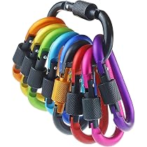 Ahlsen 5 Pcs Mousqueton Porte Clé, Mousqueton Pivotant Multifonction