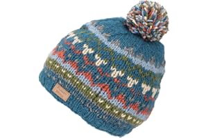 GURU SHOP Nepalska czapka z pomponem z żywej wełny, czapka zimowa, męska/damska, biała, rozmiar: jeden rozmiar