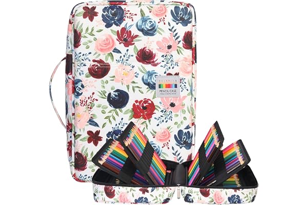 BOMKEE Trousse à Crayons Grande Capacité, 304 Fentes Sac à Crayons de Dessin Grande Capacité Pochette à Crayons de Couleur Organisateur Multicouche pour étudiant Artiste, Enfants et Adultes