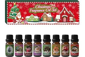 Dazhtu Aceites Esenciales Navidad para Humidificador 8 x 10 ml Set de Aceite Aromáticos Natural, Aceites Esenciales Aromaterapia para Difusor, Essential Oils Set de Regalo, Lavanda, Menta