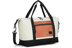Lekesky Weekend Overnight Bags for Women - Small Ryanair Underseat Travel Cabin Bag, Holdall Bag for Airlines(Cinnamon Tricolor)