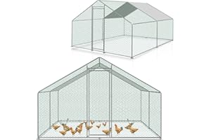 Izrielar Kurnik XXL z zamkiem zabezpieczającym i wodoodporną farbą PE, dużo miejsca dla kur, królików i innych małych zwierząt, stabilna rama stalowa, 3 x 3 x 2 m