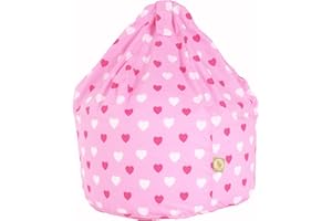 BeanLazy Cotton Pink Hearts Girls Bean Bag Child Size