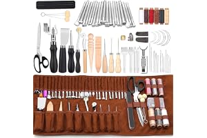 Kit Completo Strumenti Per Lavorare La Pelle - Con Custodia, Timbratura, Punzoni, Rivetti