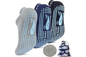 TENQUAN 3 Pairs Non Slip Yoga Socks, Anti-skid Sticky Grip Pilates Slipper Socks with Cushioned Soles for Home Hospital Workout Sports