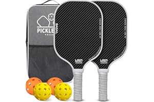 BAGAIL Zestaw Paletek do Pickleball, 4 piłki, lekkie - wysoka amortyzacja - ergonomiczne, do gry w hali i na zewnątrz.