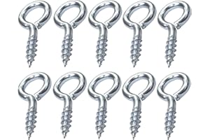 AERZETIX - C47850 - Juego de 10 piezas - Gancho ojal pitón de tornillo - Ø8x16mm - acero galvanizado - bricolaje - herramientas de montaje/ferretería
