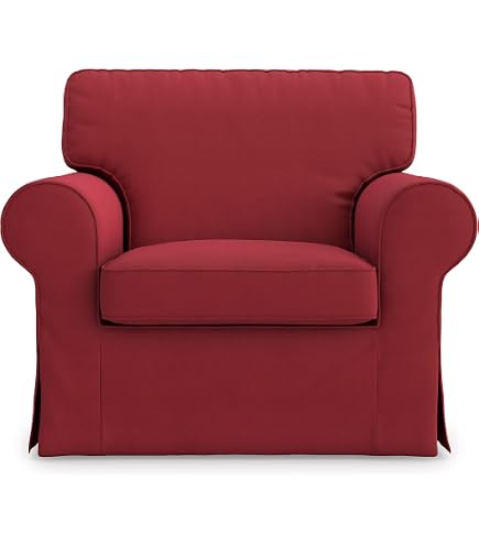 Housse Fauteuil Ektorp MASTERS OF COVERS - Polyester Blanc 104x88x88cm - Compatible IKEA