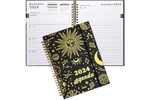 TOUVE Agenda 2024 Semainier 22 x 16,5 cm - Spirale - A5 - Agenda Semainier (Janvier 2024 à Décembre 2024)-100 g/m² avec pages- agenda scolaire 2024 adapté aux écoles, au Bureau et à la Famille