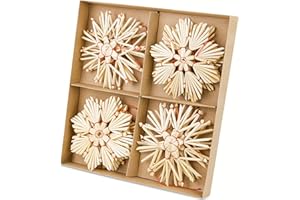 ‎BEESI Strohsterne Christbaumschmuck I Weihnachtsbaumanhänger I Weihnachtsbaumschmuck Strohsterne Retro I Kristbaum Schmuck Baumschmuck Weihnachten