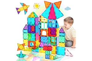 Kid Odyssey Magnetic Building Blocks for kids 2 3 4 5+Years Old, Clear 3D Magnetic Tiles Building Construction STEM Preschool Educational Toys For Christmas Birthday Gifts,41PCS