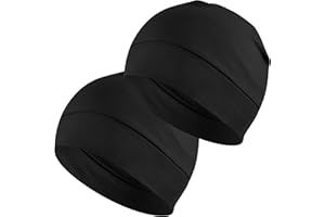 EINSKEY Unisex Skull Caps, 2-Pack Cotton Beanie Hat for Running Cycling Sleeping Cap Chemo Headwear Hard Hat Helmet Liner