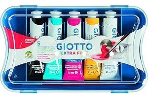 Giotto Extrafine 327100 - Scattola con Tubi Tempera, 5x21Ml, Totale: 105Ml, Multicolore