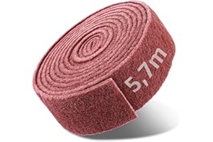 ZOFUN Schleifvlies Metall Schleifvlies Holz, 5.7 M x 90MM Korn 240 Schleifvlies Schleifvliesrolle, Rosa Schleifvliesrolle Poliervlies Schleifflies für Holz, Metall, Edelstahl, uvm