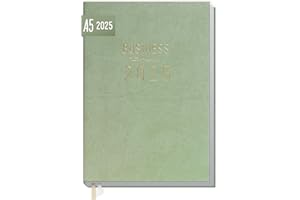 ‎HÄFFT Häfft® Business-Timer 2025 A5 "Salbei" 1 Woche 2 Seiten - Buchkalender, Terminplaner, Wochenplaner, Wochenkalender, Organizer, Terminkalender - nachhaltig & klimafreundlich
