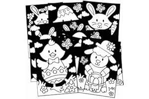 Baker Ross Easter Fuzzy Art Pictures - Pack of 10, Easter Fuzzy Felt Sets for Children (FC627)
