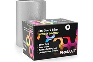 Framar Silver Embossed Roll Hair Foil, Hair Foils for Highlighting, Foils for Highlights, Hairdressing Foil for Hair Highlights, Highlighting Foil, Framar Foil Sheets, Hair Foils for Colouring – 320ft