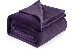 Bedsure Koc na sofę, koc do przytulania, fioletowy – duży koc polarowy na kanapę, miękki i ciepły, koc do mieszkania, puszysty 230 x 270 cm jako narzuta na sofę