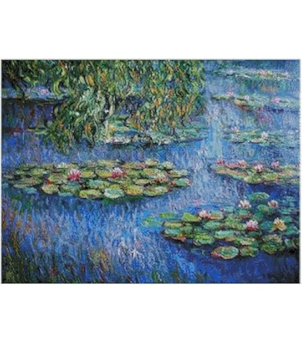 Kit De Punto De Cruz Flor De Almendro - 14 Colores, 50x41 Cm, Incluye Hilo Y Agujas