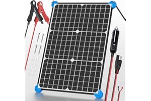 POWOXI 30W 12 Volt Solar Car Battery Trickle Charger Maintainer Waterproof Solar Panels Kit 12V Batterys, 30Watt Solar Panels for RV Boat Car Motorcycle Snowmobile