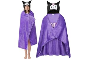 Hello Kitty Sanrio Manta con Capucha para Niñas Adolescentes, Kuromi Cinnamoroll Manta Polar Sofa Cama 90x130cm, Regalos Anime