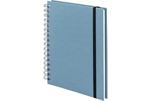 Rössler Papier 1875452151 - S.O.H.O. Wire-O Carnet de notes avec élastique, DIN A5, 21,8 x 15,5 x 2 cm, 80 feuilles, Denim, 1 pièce