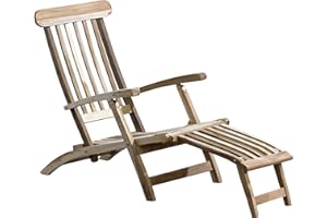Ambientehome Teakholz Deckchair Liege Gartenliege Sonnenliege massiv